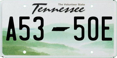 TN license plate A5350E