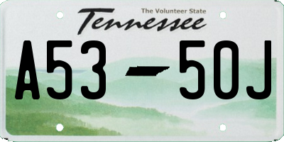 TN license plate A5350J