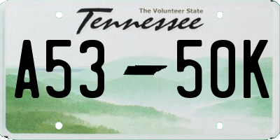 TN license plate A5350K