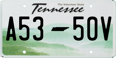 TN license plate A5350V