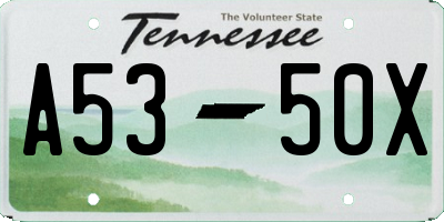 TN license plate A5350X