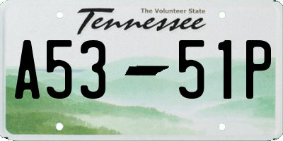 TN license plate A5351P