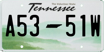 TN license plate A5351W
