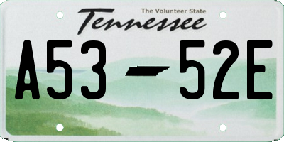TN license plate A5352E
