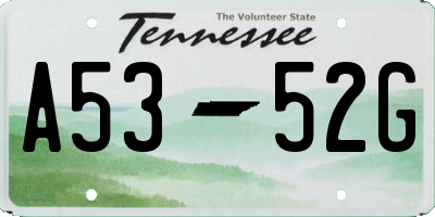 TN license plate A5352G