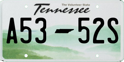 TN license plate A5352S