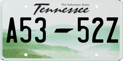 TN license plate A5352Z