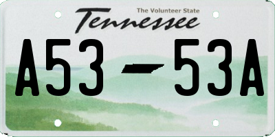 TN license plate A5353A