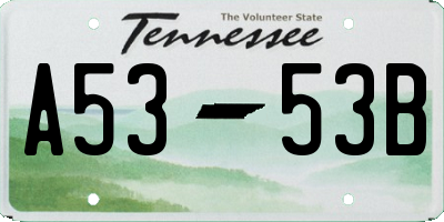 TN license plate A5353B