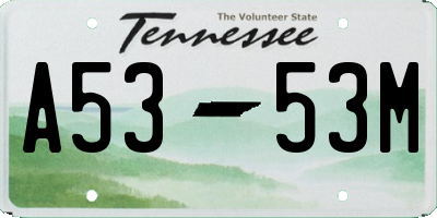 TN license plate A5353M