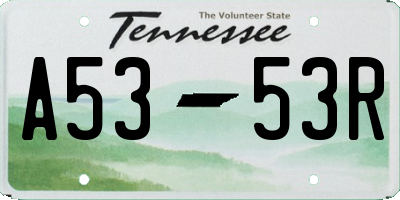 TN license plate A5353R