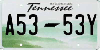 TN license plate A5353Y