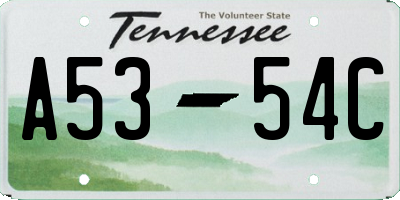 TN license plate A5354C
