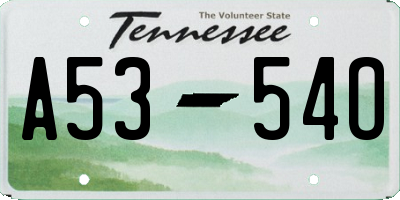 TN license plate A5354O