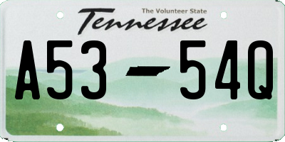 TN license plate A5354Q