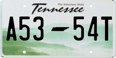 TN license plate A5354T