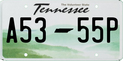 TN license plate A5355P