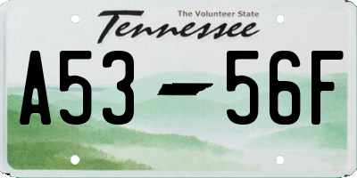 TN license plate A5356F