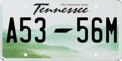 TN license plate A5356M