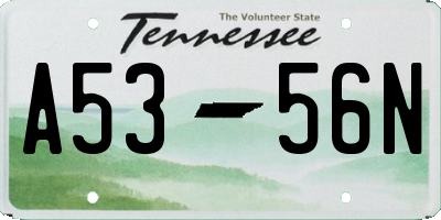TN license plate A5356N