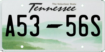 TN license plate A5356S