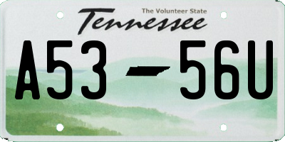 TN license plate A5356U
