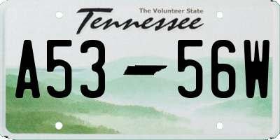TN license plate A5356W