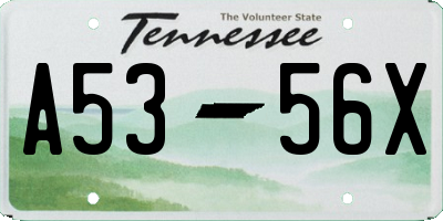TN license plate A5356X