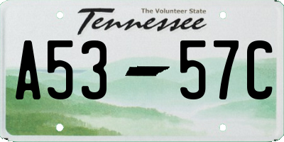 TN license plate A5357C