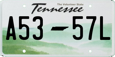 TN license plate A5357L