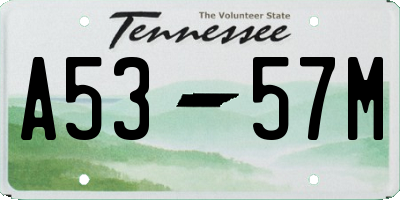 TN license plate A5357M
