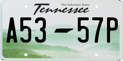 TN license plate A5357P