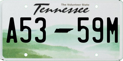 TN license plate A5359M