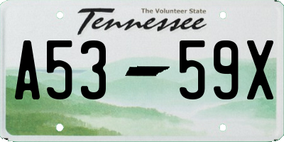 TN license plate A5359X