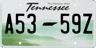 TN license plate A5359Z