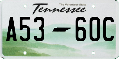 TN license plate A5360C