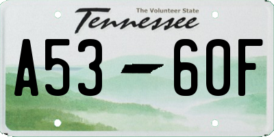 TN license plate A5360F