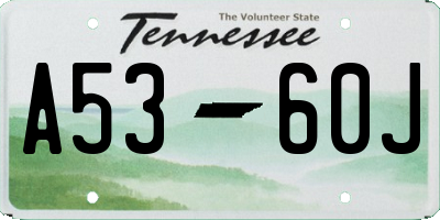 TN license plate A5360J