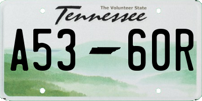 TN license plate A5360R