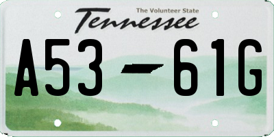 TN license plate A5361G