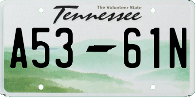TN license plate A5361N