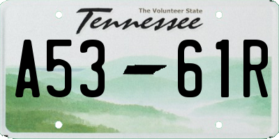 TN license plate A5361R