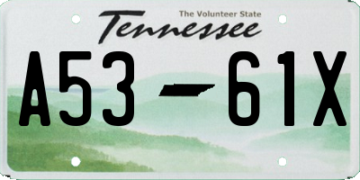 TN license plate A5361X