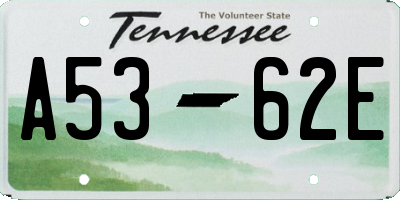 TN license plate A5362E
