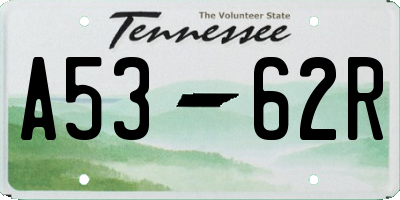 TN license plate A5362R
