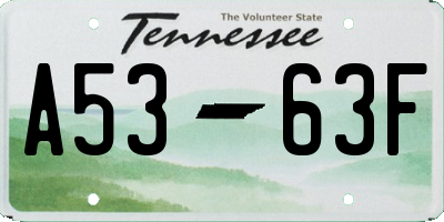 TN license plate A5363F