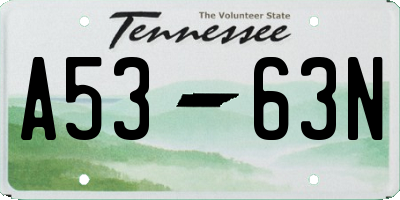 TN license plate A5363N