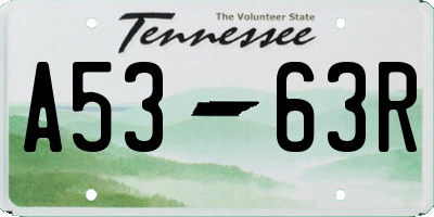 TN license plate A5363R