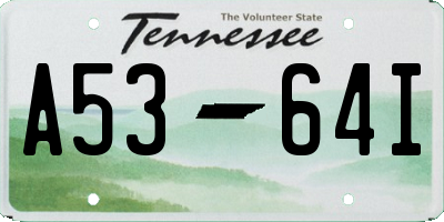 TN license plate A5364I
