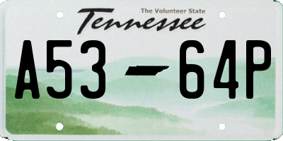 TN license plate A5364P
